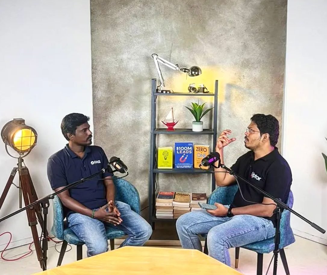 Aravinth in conversation on a podcast